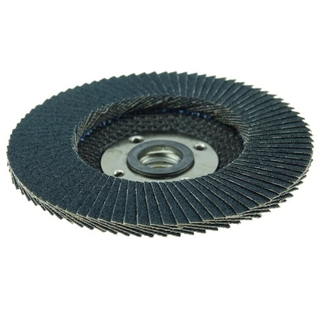 Weiler 4-1/2" Tiger Paw Abrasive Flap Disc, Flat (TY27), 60Z, 5/8"-11 UNC 51114